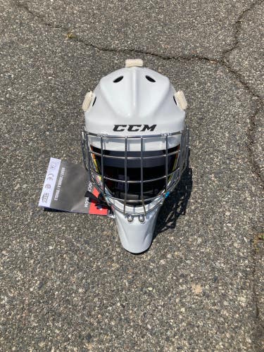 White New Senior CCM Axis Pro Goalie Mask