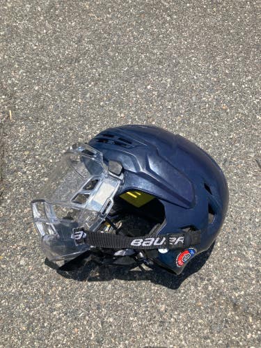 Blue Used Small Bauer Re-Akt 95 Helmet