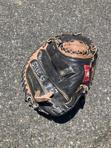 Brown Used Rawlings The Mark of a Pro Right Hand Throw Catcher's Baseball Glove