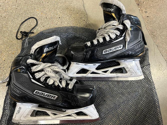 Used Junior Bauer Supreme S27 Hockey Goalie Skates Regular Width Size 1