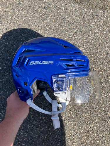 Blue Used Medium Bauer Re-Akt Helmet Pro Stock