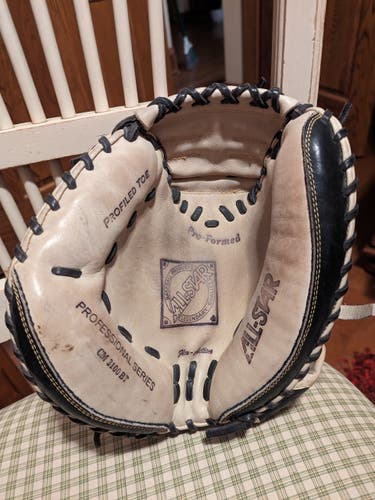 Used All Star Left Hand Throw Catcher's CM 3100 BT Baseball Glove 35"