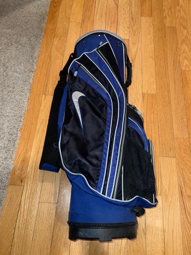 Nike Cart Carry 14-Way Divider Golf Bag Blue /Gray Silver