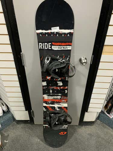 Used Ride Agenda 152 Cm Men's Snowboard Combo