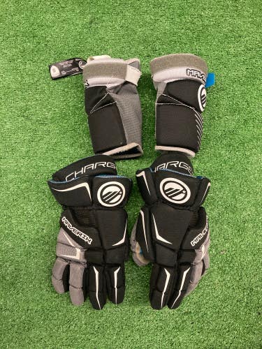 Bundle Used Maverik Charger Lacrosse Gloves 9" and Elbow Pads