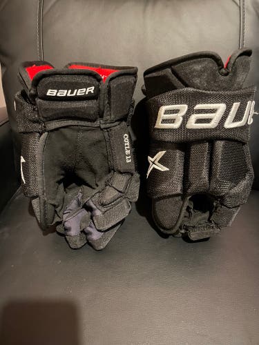 Bauer Vapor 2X Pro Hockey Gloves 14” Boston Bruins Charlie Coyle Black Palms Pro Stock COA