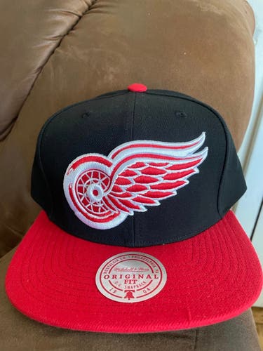 Detroit Red Wings Mitchell & Ness NHL Big Logo SnapBack Hat
