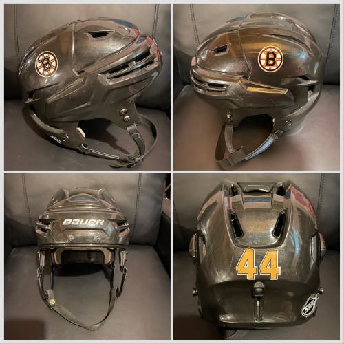 Black Bauer Re-Akt VVN Hockey Helmet Medium Boston Bruins Dennis Seidenberg Pro Stock