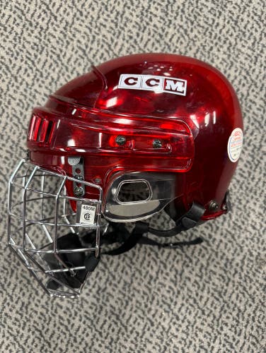 Used CCM Red X-Ray Medium combo helmet