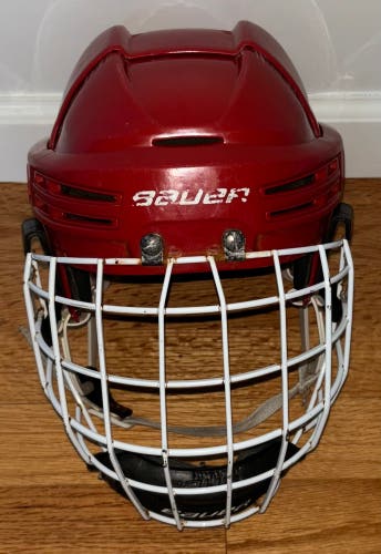 Red Bauer Hockey helmet