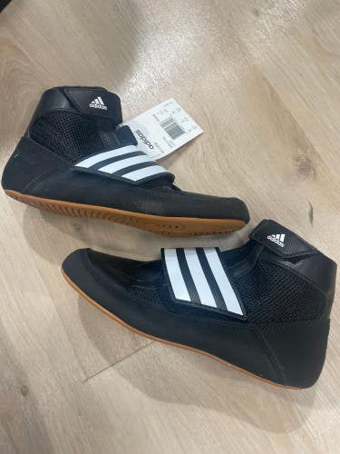 New Adidas Black Youth 2.5 HVC K Strap Wrestling Shoes