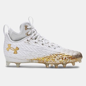 new women's 9 Under Armour spotlight Clone MC Soccer/lacrosse Cleats white/gold 3026343 100