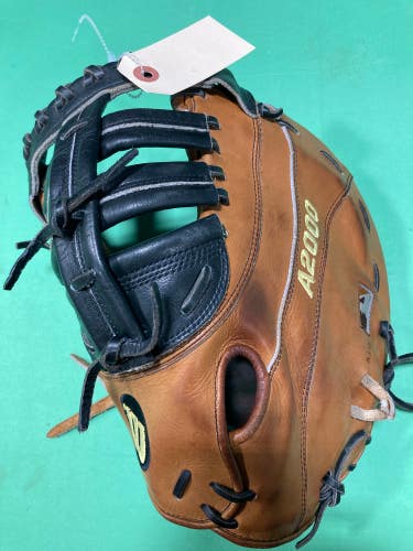 Brown Used Wilson A2000 Left Hand Throw First Base Baseball Glove 12.25"