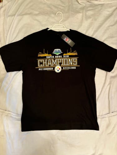 2009 Pittsburgh Steelers Super Bowl XLIII Champions NFL License Shirt L