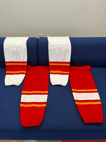 Home & Away Flames-style Used Senior Athletic Knit Socks