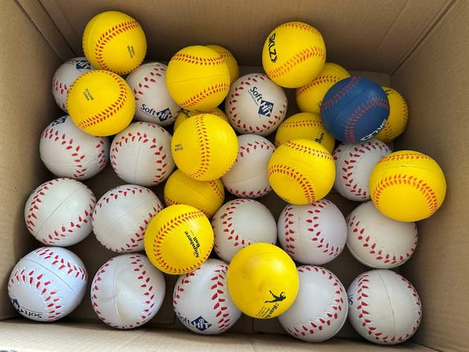 Combo of 33 Soft Foam Training Baseballs – 17 Soft Hit + 12 Anywhere Ball + 3 SKL + 1 Smush
