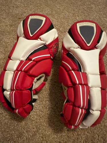 Maverik Rome RX Lacrosse Gloves 13” Red and White lightly used