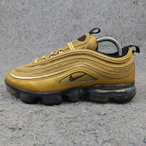 Nike Air Vapormax 97 Boys 4.5Y Shoes Low Top Sneakers Metallic Gold AQ2657-700