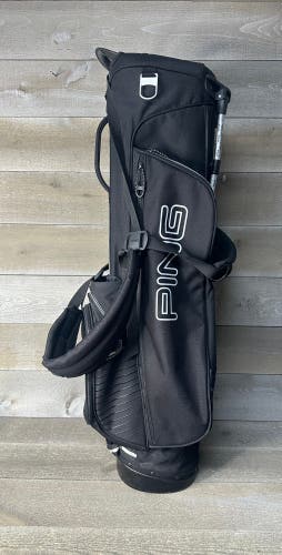 Ping 4 Series Stand Bag Black 4 Way Divide Dual Strap Golf Bag