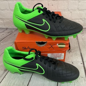 Nike 631518 003 Tiempo Legend V FG Men's Soccer Cleats Black Strike Green US 6