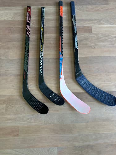 Used Youth Bauer and Warrior Knee Hockey Sticks