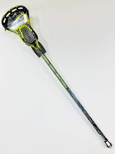 New Reebok 10K complete shaft with strung head stick yellow green 5.0.5 lacrosse