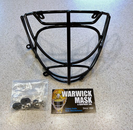 Used Warwick Goalie Masks Titanium Cage - Gloss Black Powdercoated - 6.8 ounces