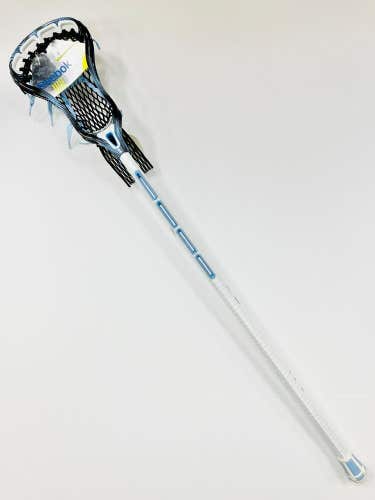 New Reebok 10K complete shaft with strung head stick white blue 5.0.5 lacrosse