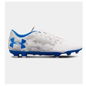 Under Armour 1289534-400 Spotlight DL FG Men's Soccer Cleats White Blue US 6