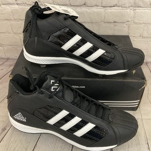 Adidas 538737 Diamond King 3/4 Men's Baseball Cleats Black White Silver US 14