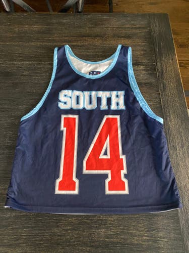 Team South Reversible White/Blue Used Large/Extra Large Men's Game Jersey