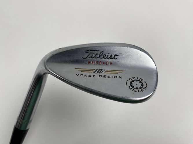 Titleist Vokey Spin Milled Chrome Lob Wedge LW 58* 8 Bounce Wedge Steel Mens LH