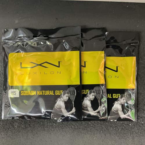 Luxilon Squash Natural Gut 115 String (3 Pack)