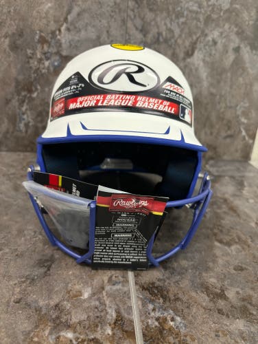 Rawlings MACH Junior Softball Helmet White/Royal
