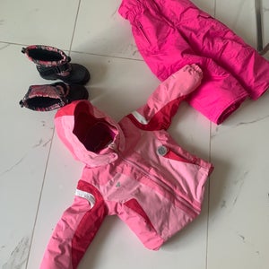 Pink Used Women's Obermeyer Ski Jacket; Pulse Pants And North side Boots