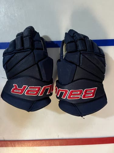 Bauer Pro Stock Navy Hockey Gloves
