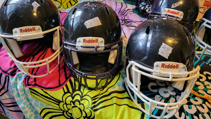 3 Used Large Adult Riddell Helmet
