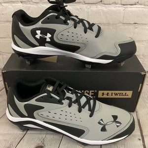Under Armour 1246693-020 Yard Low ST Men's Baseball Cleats Grey Black US 8.5