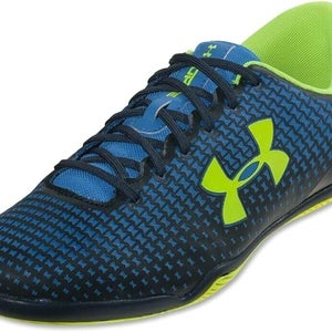 Under Armour  Speed Force III Indoor Soccer Shoes Electric Blue Yellow US 10.5