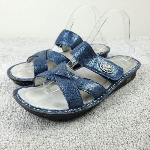 Alegria Victoria Sandals Womens 41 EU Slip On Sandal Blue Glitter Comfort Shoes