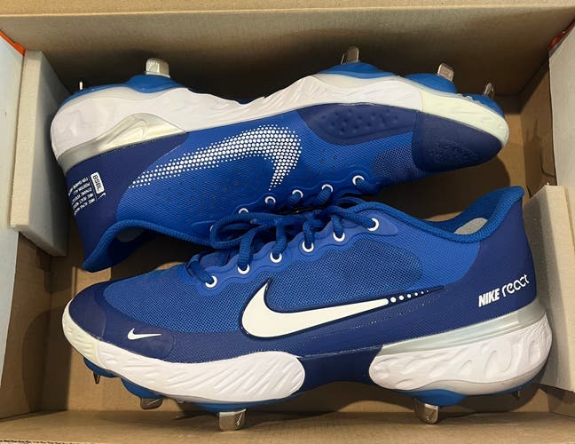 Men’s Size 9.5 Nike Alpha Huarache Elite 3 Low Baseball Cleats Blue CK0746-400