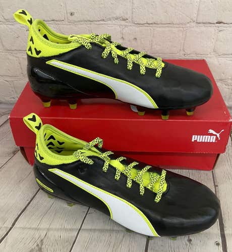 Puma 103749 01 evoTOUCH 1 FG JR Youth Soccer Cleats Black White Yellow US 4.5C
