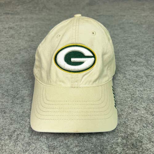 Green Bay Packers Mens Hat Cap Strapback Beige Reebok Football Dad Logo NFL Top