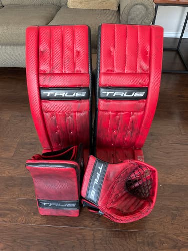 Canadian Made True L87 Goalie Pads, Glove, and Blocker - 33+1