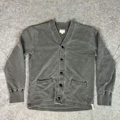 Todd Snyder Mens Sweater Medium Gray Cardigan Sweatshirt Button Dyed Preppy Top