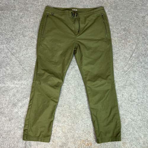 Roark Mens Pants 38 Green Jogger Tapered Lace Up Layover Travel Nylon Blend Gorp