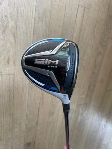 Used Men's 2020 TaylorMade SIM Max Right Handed Fairway Wood Stiff Flex 3 Wood