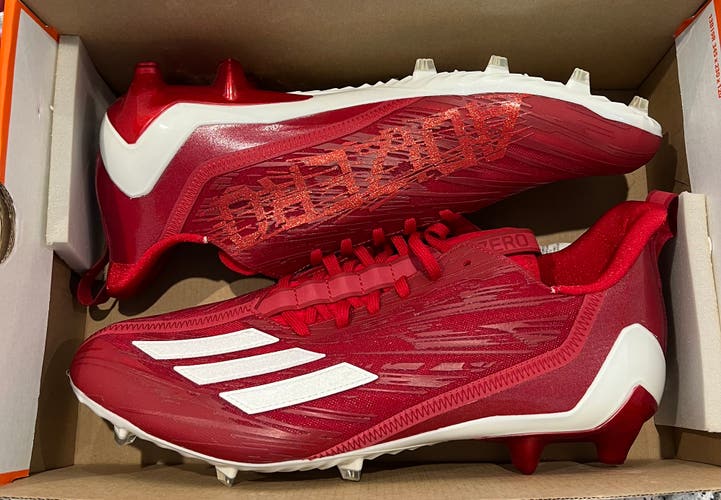 Size 13 Adidas Adizero 12 Football Cleats “Power Red/Cloud White” GW5058 NEW