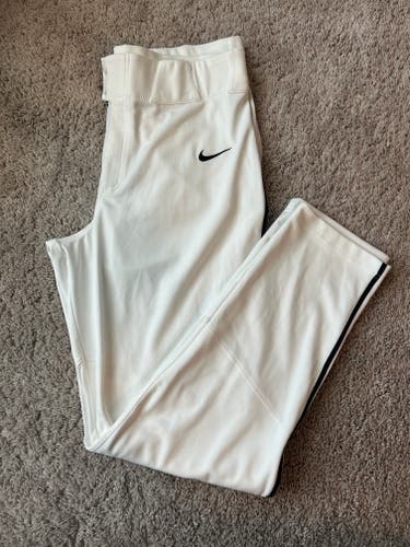 White with Black Piping New Large Adult Men's Nike Game Pants