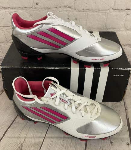 Adidas V21211 F30 TRX FG Women's Soccer Cleats Metallic Silver Pink Black US 5